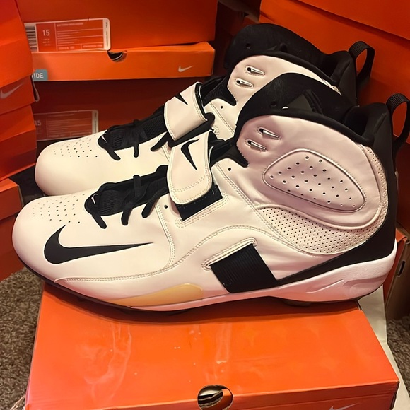 Nike air zoom boss shark football cleats white black metallic silver 310964 101 main image 9